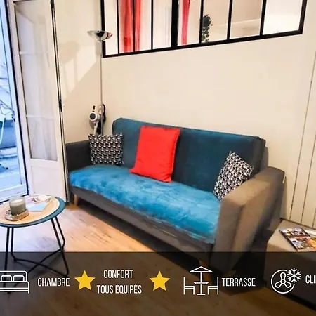T1 Centre - Ideal Couple & Amis - Confort - Wifi - Calme - Climatisation - Coin Terrasse Apartment *